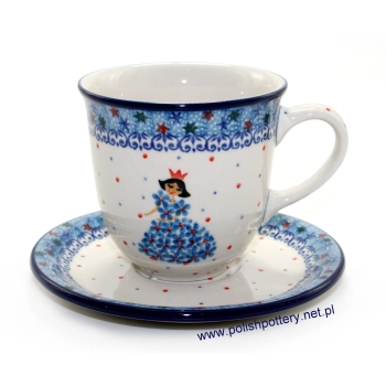 Filiżanka 0,3L + spodek dek. Niebieska Księżniczka